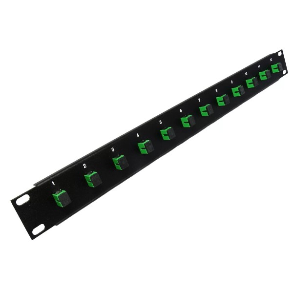 RiteAV 12 Port SC Fiber Patch Panel APC Singlemode (Green