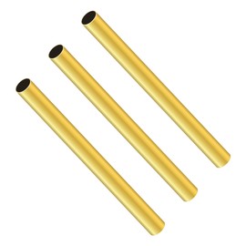 LAVMHAB Brass Pipe 8 mm OD/Outer Diameter x 0.3 mm Wall Thickness, 200 mm Length, Seamless Round Brass Tube for Crafts (Pack of 3)