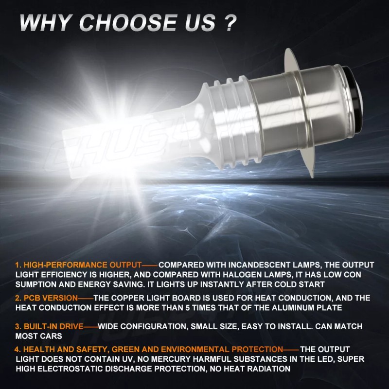 CHUSYYRAY 2PC Bright LED Headlight Bulbs for 2003-2024 YAMAHA KODIAK