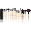 Set profesional de 24 piezas brochas para maquillaje (Madera Original)