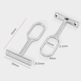 Wardrobe Rails Centre Holder for Oval Clothes Rails, Polished Chrome, Height-Adjustable Centre Bracket, Clothes Rail Bearing, Cupboard Tube Hanger, Suitable for 30.5 x 16 mm Clothes Hanger Pipes, Pack