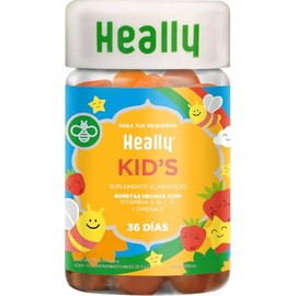 Multivitamnico para Nios, Gomitas, Para un Mejor Desarrollo, Sabor Naranja y Fresa, Con Omega-3, Vitaminas A, B, C y E, 100 Natural, Sin Gluten,...   