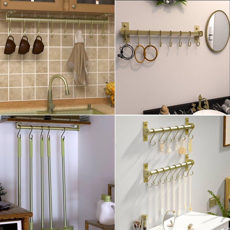 Dseap Kitchen Utensil Holder Hanger, Pot and Pan Rack Wall
