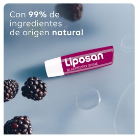 Liposan Blackberry Shine (1 x 4.8g), Raspberry Lip Balm, Coloured Lip Balm, Moisturising Lip Balm for Beautiful, Soft and Juicy Lips