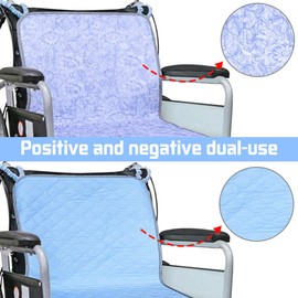 JOONOR Wheelchair Incontinence Pad,Non-Slip Seat & Backrest Pads for Chair Mobility Scooter Absorbent Seat Protector Pads,Vintage Floral Wheelchair Cushions, 19.68 X35.43 Inch,Grey
