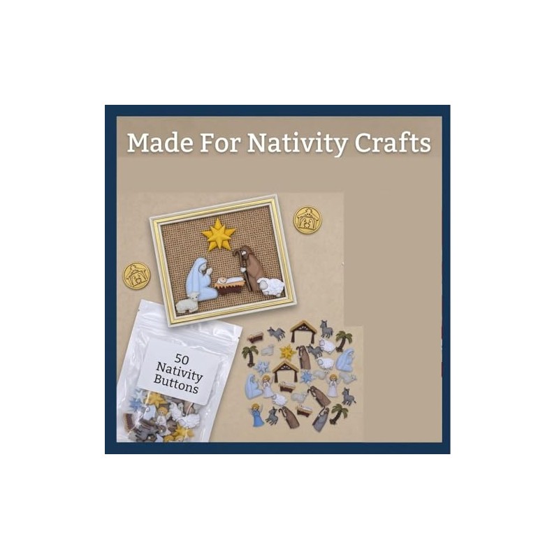 Buttons Galore - Juego de 50 botones de Navidad para