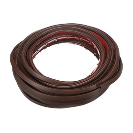 HARFINGTON Rubber Weather Stripping Door Seal Strips, 50 Feet D-Shaped Draught Excluder for Door Window Frame, Self Adhesive Waterproof Weather Sealing Strip for 0.24" to 0.30" Gap, Brown