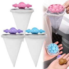 Filter Bag Washing Machine Hair Remover, Pack of 3 Floating Hair Filtering Mesh Removal, Pet Hair Remover Washing Machine, Reusable Hair Filter Net Bag