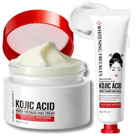 Kojic Acid Cream - Hydrating Face Cream for Dry Skin - Face Moisturizer for Women - Anti Wrinkle, Moisturising (Kojic Acid Cream + Hand Cream, Fragrance Free)