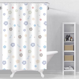 Myratts Plastic Shower Liner - Premium EVA 5G Shower Curtain Liner with Rustproof Grommets and 3 Weighted Magnets, Waterproof Shower Curtains for Bathroom (Cute Flower, 72" x 72")