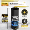 KIRXST 1/2" Drive 19mm Deep Impact Socket, 6 Point CR-V