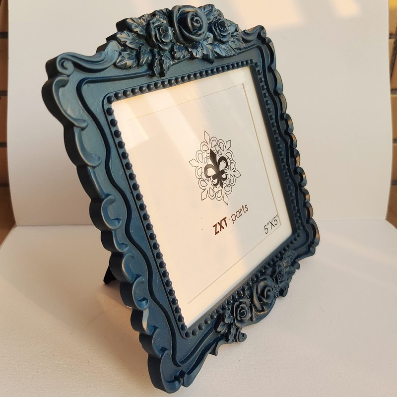 ZXT-parts 5x5 Picture Frame with Mat 4x4. Square Black &