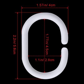 Careyoungs Plastic Shower Curtain Hooks White Curtain C Rings for Bathroom Shower Rod Window Curtains Hook Hanger