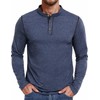 PEGENO Men Henley Shirts Long Sleeve Designed Collared Shirts Contrast