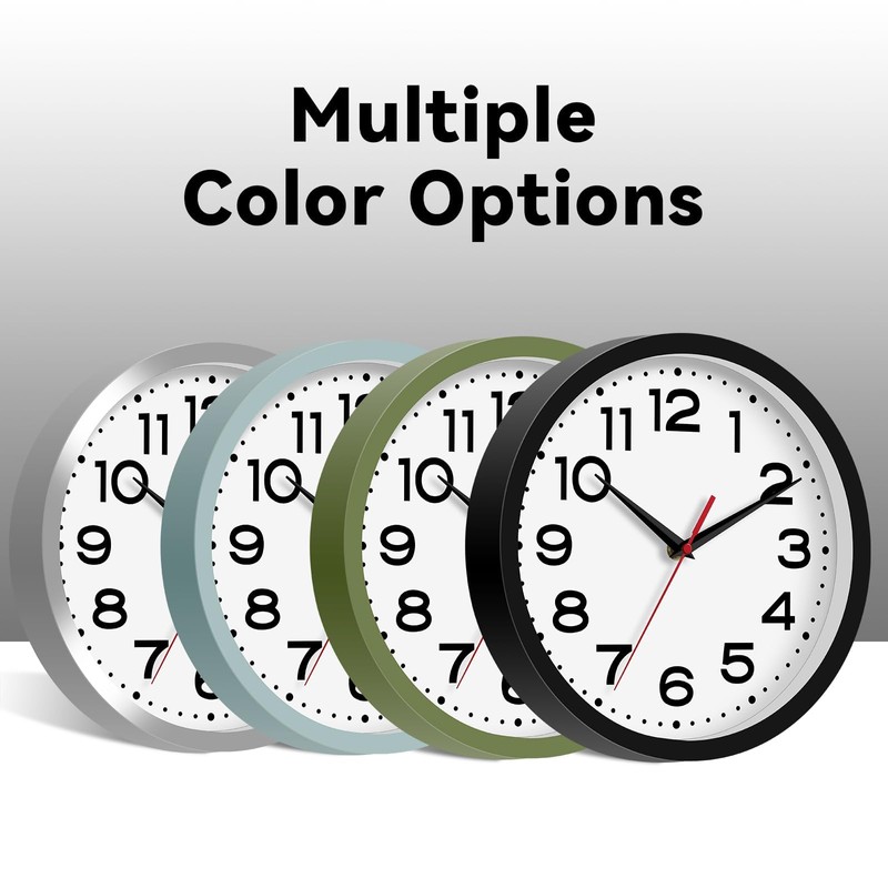 Roymnie Wall Clock Silent Non-Ticking Modern Clock Battery Operated 8