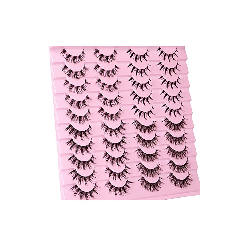Manga Lashes Natural Look Anime False Eyelashes 20 Pairs Clear