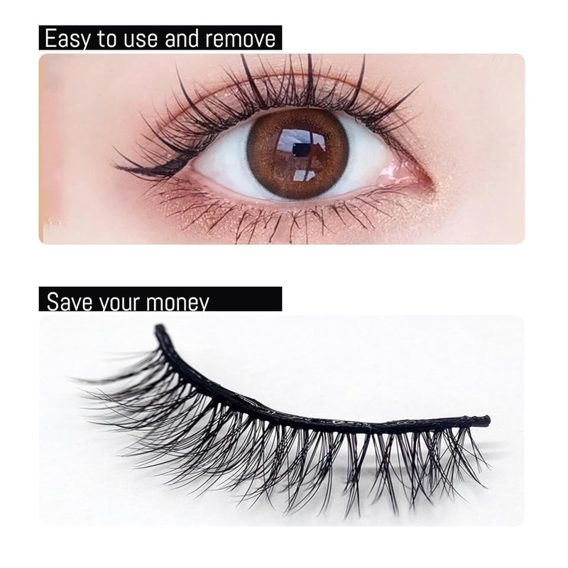 40 Pieces Fake Lashes No Glue Apply False Lashes Eyelash