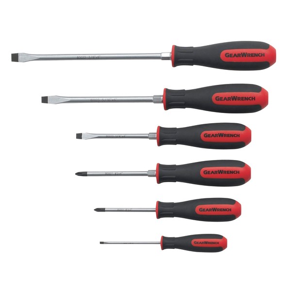 GEARWRENCH 6 Pc. Phillips/Slotted Dual Material Screwdriver Set - 80050