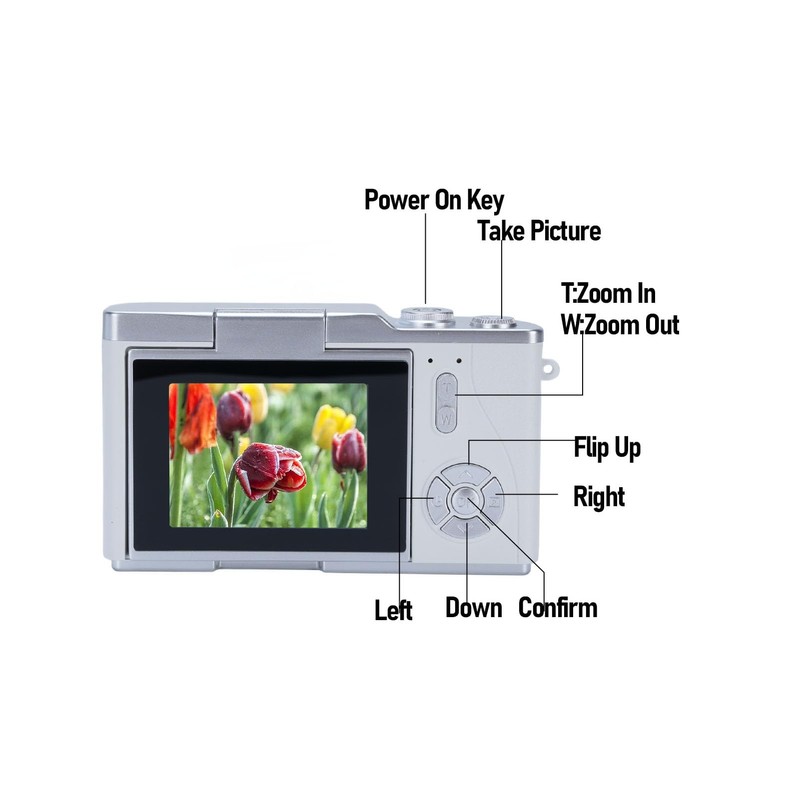 Bewinner FHD 1080P Digital Camera with 48MP Sensor, 2.4" Flip