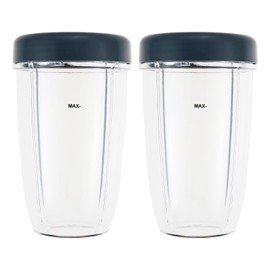 Blender Cups Replacement for Nutribullet Blender 24oz Cups with Lid, Compatible with Nutribullet 600W/900W Blenders (2 Pack)