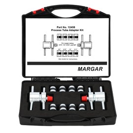 MARGAR 12458 Process Tube Adapter Kit,Charge Line Connection Sealing Tool for 3/16", 1/4", 5/16", 3/8" Copper Tubing, No Flaring Needed，Includes Durable Storage Case