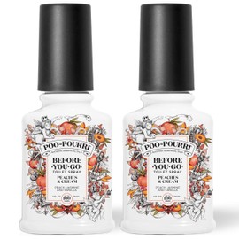 Poo-Pourri Peaches and Cream 2 Ounce Peach, Jasmine & Vanilla Pack of 2