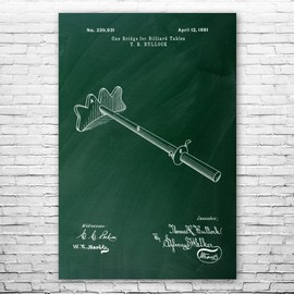 Cue Bridge Patent Print Poster (11x14) Game Room Art, Billiards Decor, Pool Player Gifts, Man Cave Decor, Garage Art, Gifts For Men