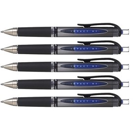 Uniball Gel Impact RT UMN 15210S B Retractable Gel Ink Pens Blue Pack of 5