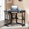 Vecelo Home Office Table Corner Desk Laptop Computer Table Keyboard