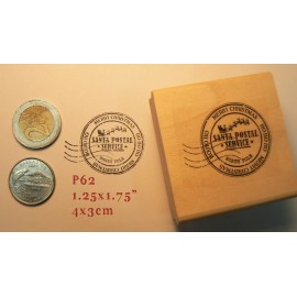 Dragonflylaser P62  Santa Claus Christmas postal stamp- HO HO HO rubber stamp
