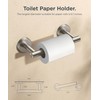 FORIOUS Toilet Roll Holder, Wall Mount Rustproof Stainless Steel Double