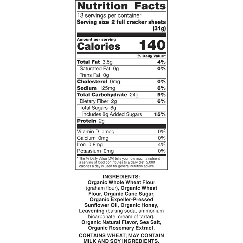 Annie's Organic Honey Graham Crackers, Made With Whole Grain, 14.4