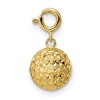 Unbranded 14K Yellow Gold Diamond-cut Ball w/ Spring Ring Clasp