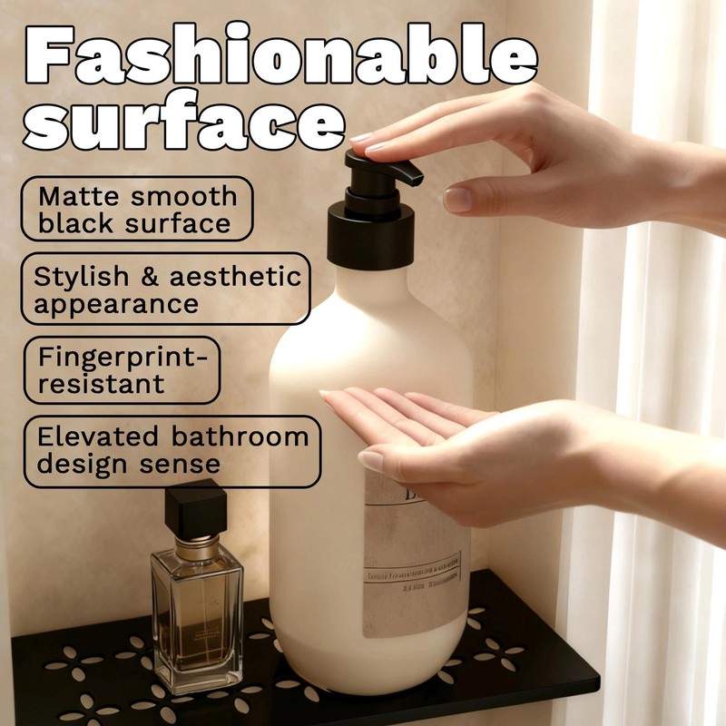 UKIAF 12 Inch Black Frosted Aluminum Material Shower Niche Shelf