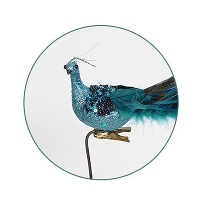 Christmas Tree Decorations 3D Simulation Peacock Decoration Artificial Feather Pendant