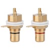 Socket, 2 Pcs Gold Plated Copper Panel Mount Female Jack