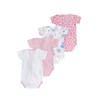 Chicco, Baby Boys Short Sleeve Cotton Bodysuits Set, White/Rose