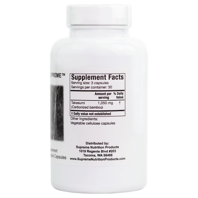 Supreme Nutrition Takesumi Supreme, 90 Pure Activated Bamboo Charcoal Vegetarian