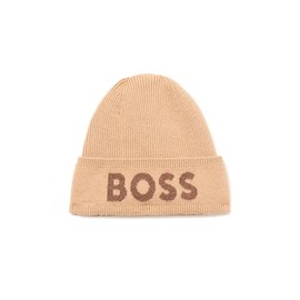 BOSS Big Logo Knit Hat, Iconic Camel, One Size