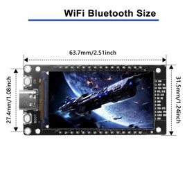 ESP32 Development Board Binghe ESP32-WROOM-32 Nodemcu ESP32 Development Board with 1.96 Inch TFT LCD Display 170 x 320 4MB 2.4 GHz WiFi Bluetooth Type-C Interface CH340 Chip Compatible with Aruidno