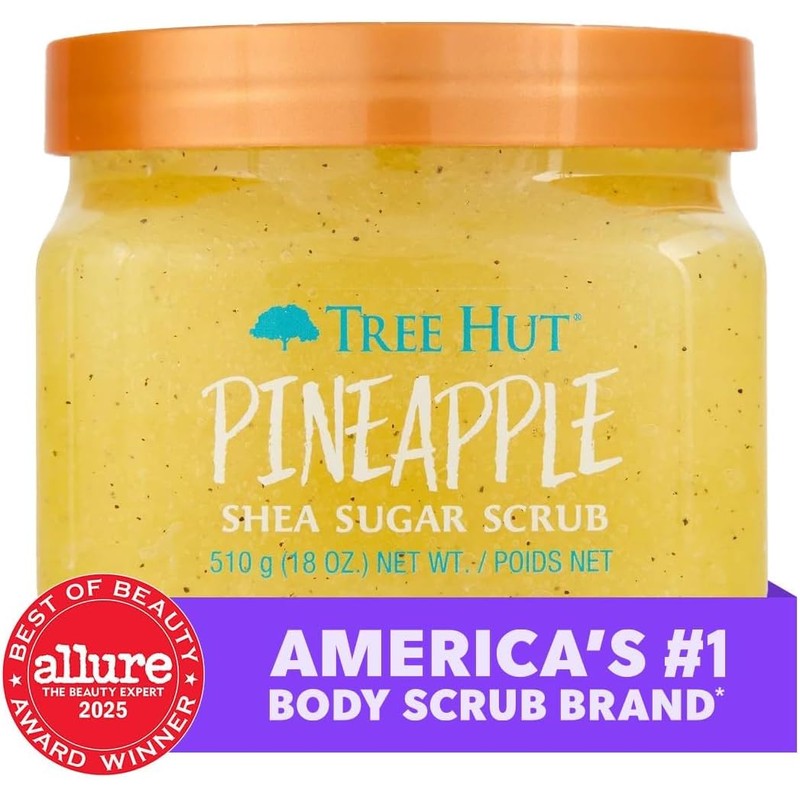 TREE HUT, Pineapple Shea Sugar Scrub, Exfoliante Corporal de Piña,