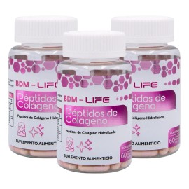 Colágeno Hidrolizado Sabor Bdm Lab 180 Cápsulas Libre Gluten