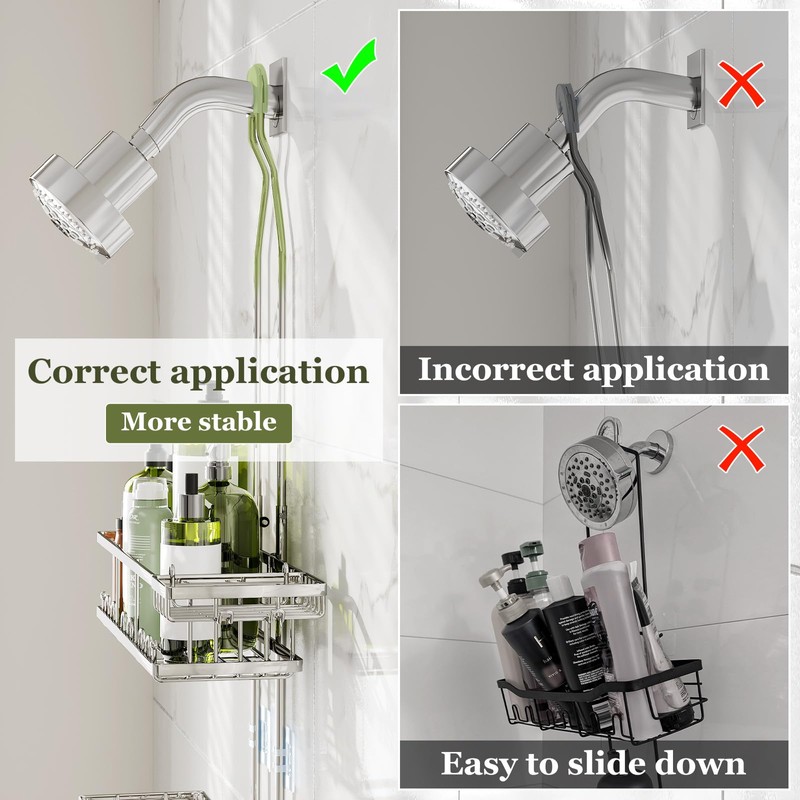 Skyapex Shower Caddy Hanging: Adjustable Height, Rustproof Shelves with Hooks,