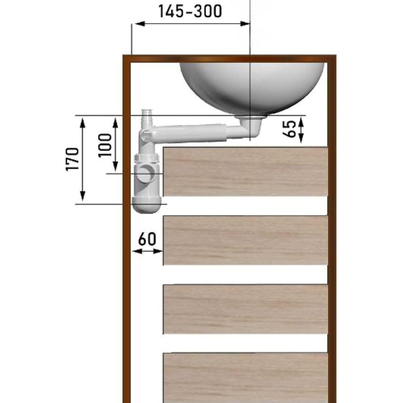 LAXARA Telescopic Siphon for Sink - 1 1/4 Inch Space-Saving