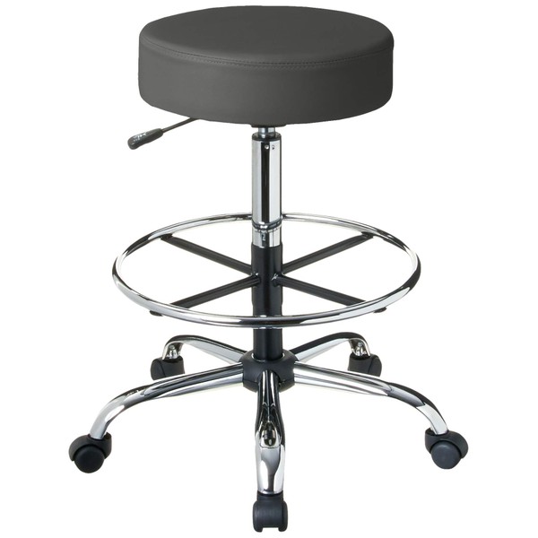 Boss Office Products Adjustable 16" Drafting Stool, Grey