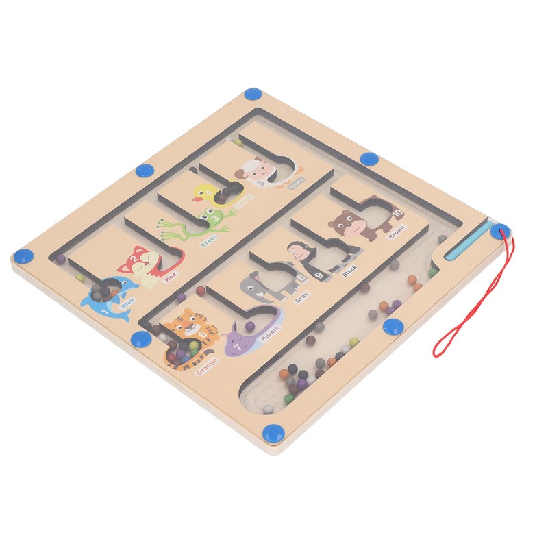 Magnetic Color and Number Maze Board Early Education Wooden Matching