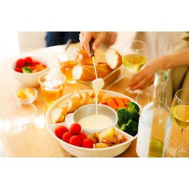 LITHON KDFD-002W Multi-Fondue Fondue Pot, Removable, Easy Care, Washable, Tray Included, High Temperature Design, Fondue Fork Included