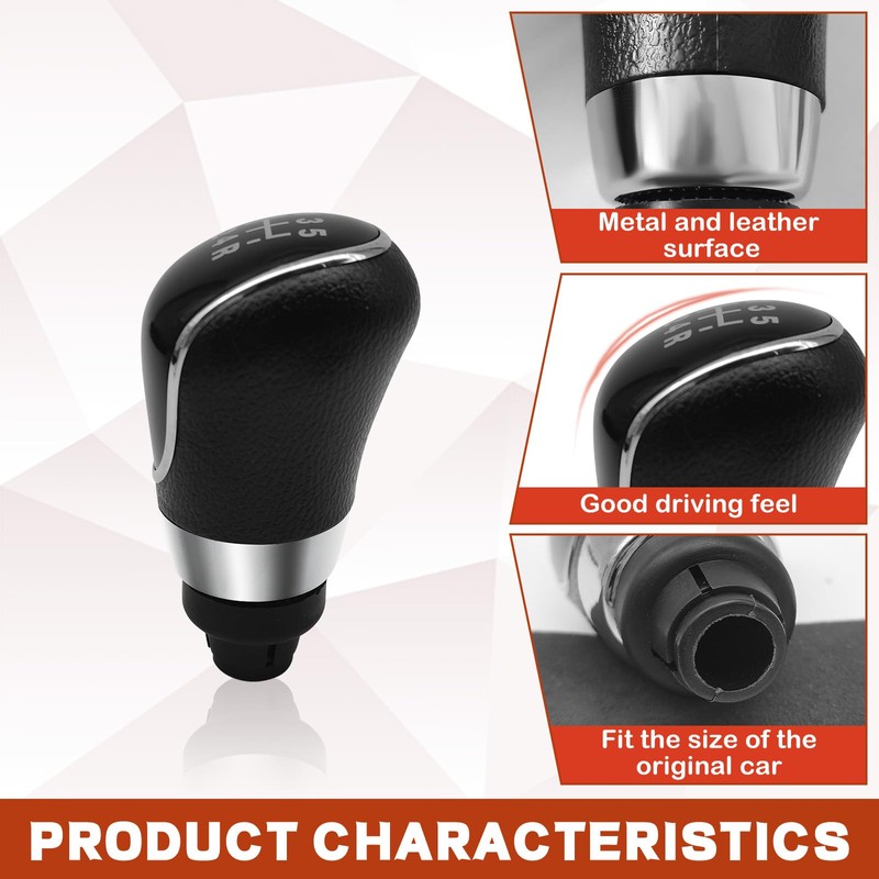 nuoozy 5 Speed Manual Transmission Gear Shift Knob Cover Compatible