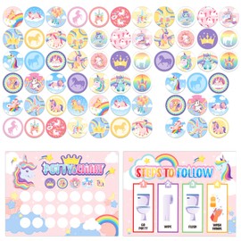 Potty Training Sticker, Potty Training Chart Funny Motivational Potty Training Sticker Table Potty Training Toilet Sticker for Boys Girls (Unicorn)