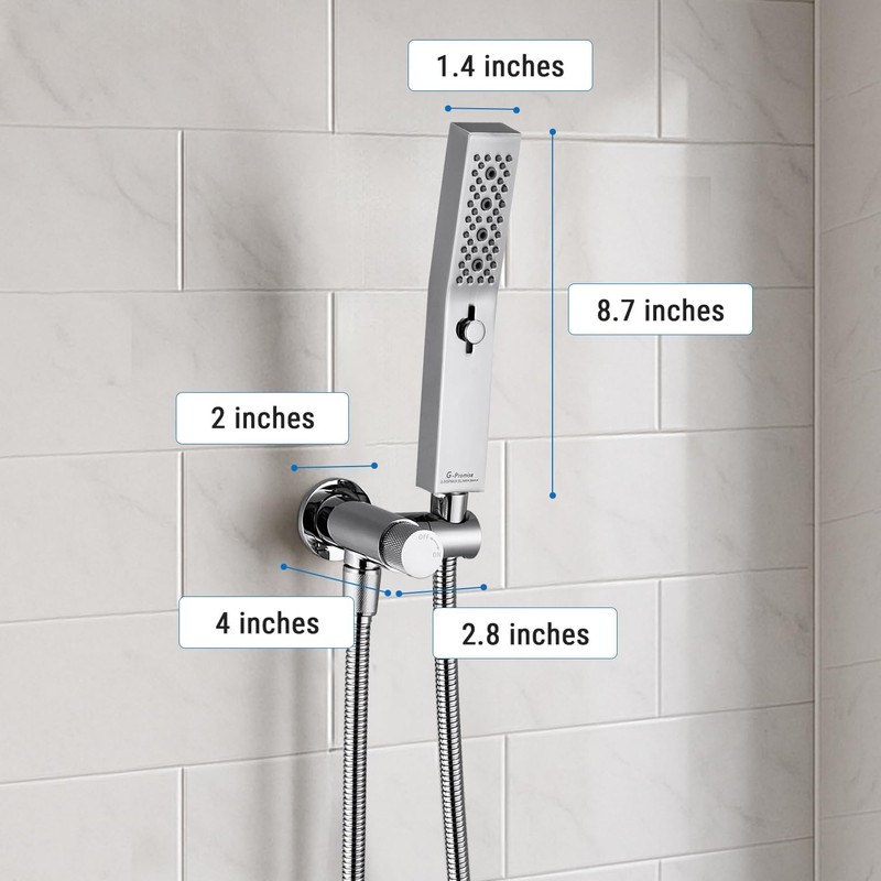 G-Promise All Metal Handheld Shower Set with 3-Function Showerwand, included